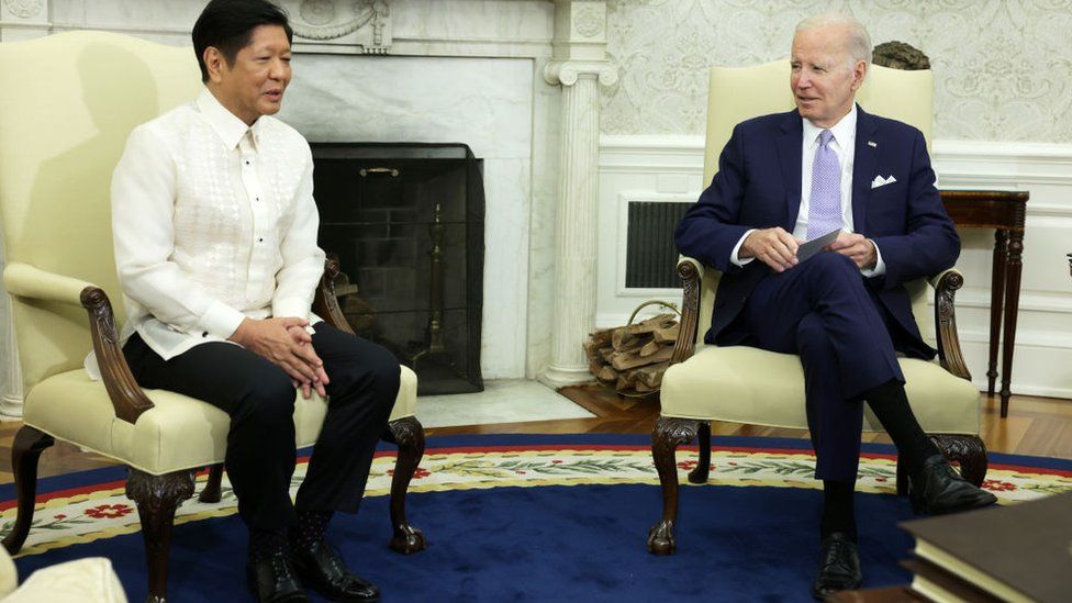 President Joe Biden meets with President of the Philippines Ferdinand Marcos Jr. in the Oval Office at the White House, May 1, 2023 in Washington, DC.